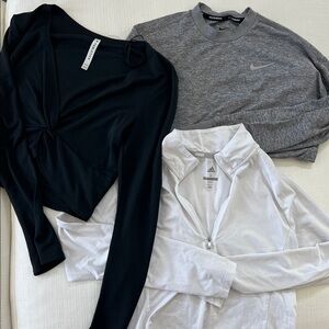 Athletic Long-sleeve Trio - Nike, Fabletics, and Adidas